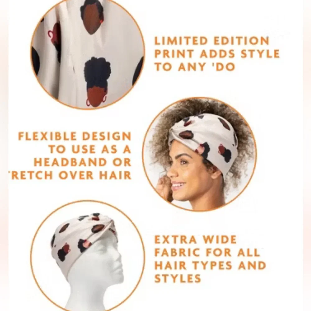 Plz READ head wrap Off White w/cool colors!  Only one left! hairdo style